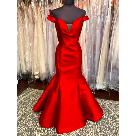 Mikado Dresses & Skirts - Red Mermaid Mikado Gown
